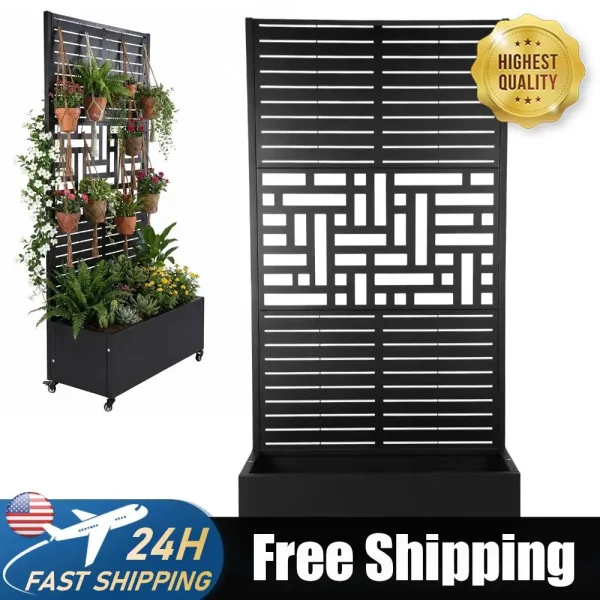 Plant Box with Metal Trellis