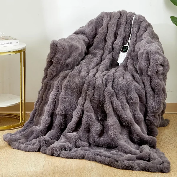 Faux Fur Heated Blanket